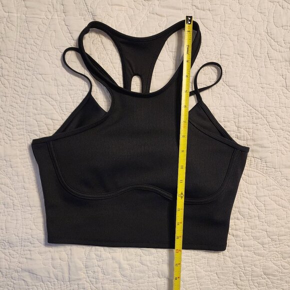 ALO Yoga Ribbed Airlift Enchanted Bra Tank Size M Black EUC - Picture 9 of 12